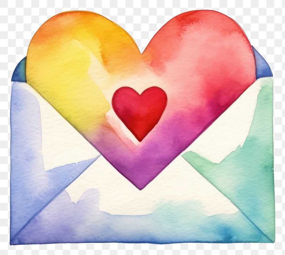 PNG Rainbow love letter envelope heart  