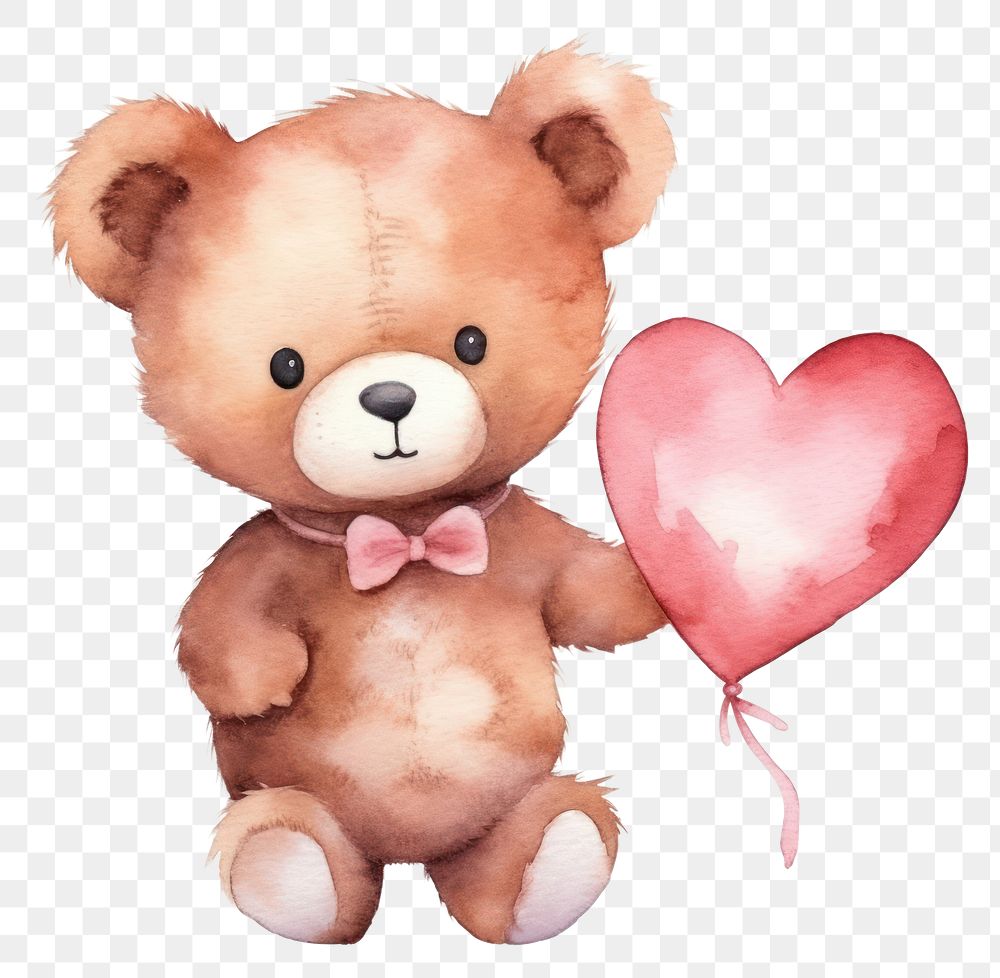 PNG Teddy bear heart toy white background representation. 