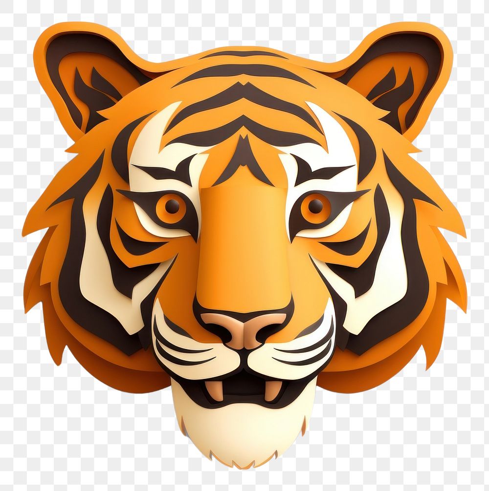 PNG Tiger wildlife cartoon animal. AI generated Image by rawpixel.