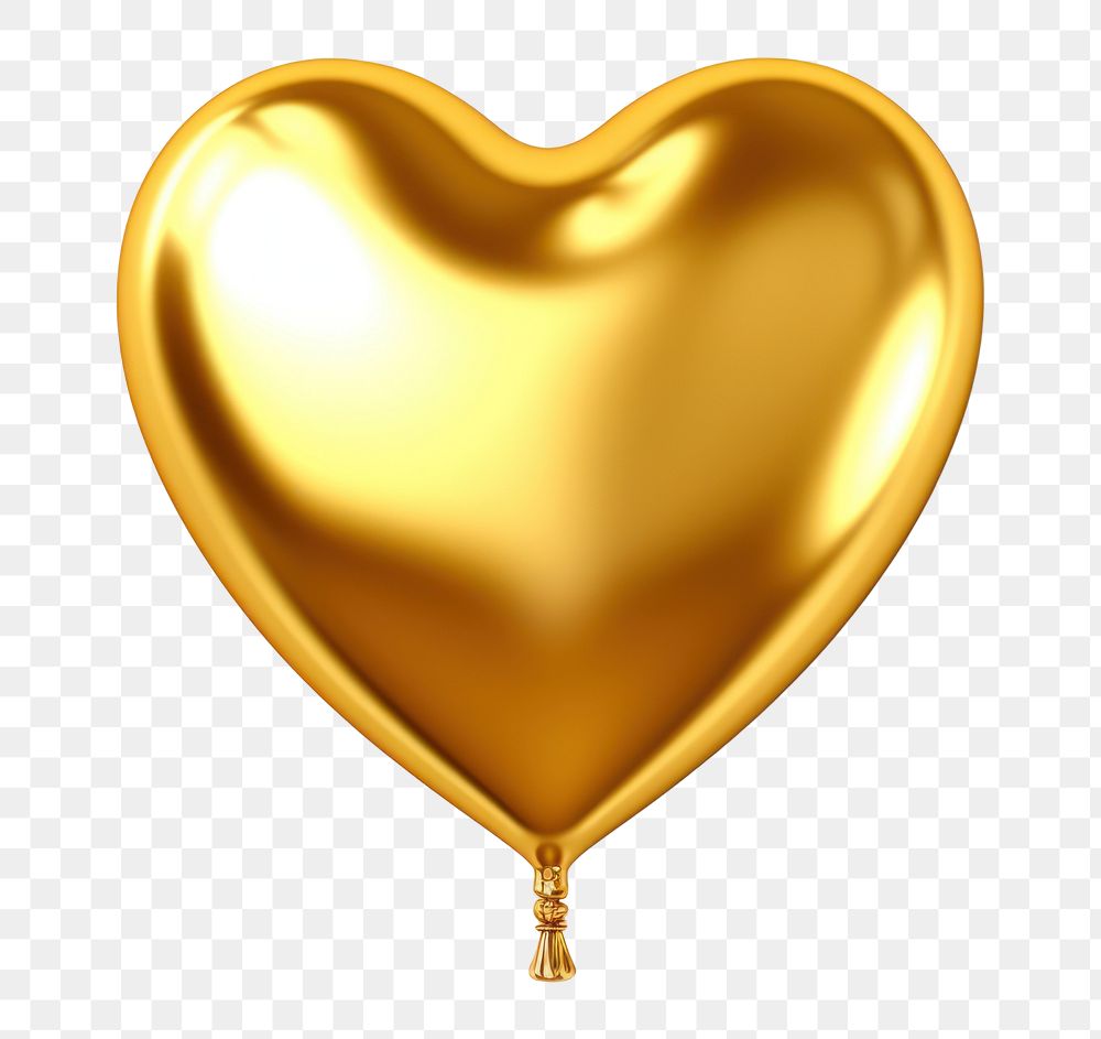 PNG Balloon heart gold love. 