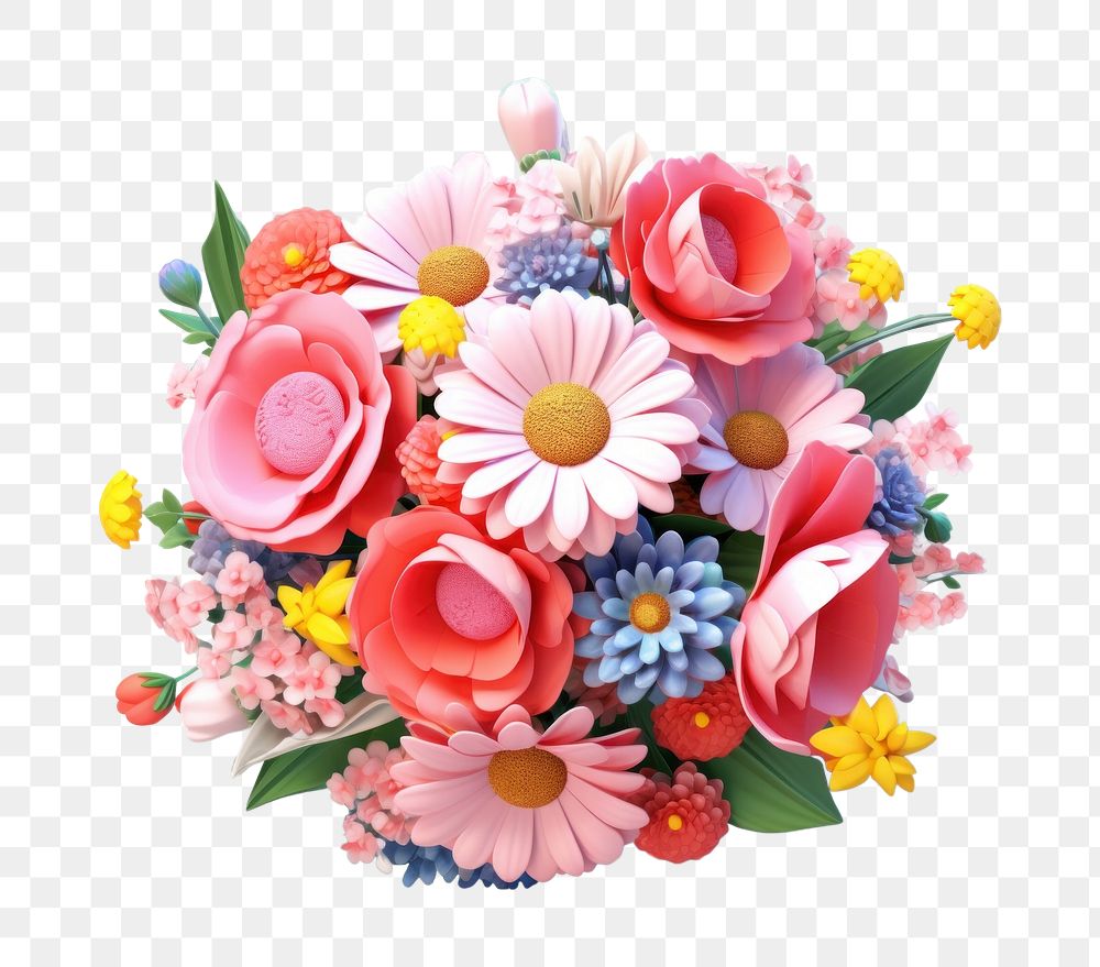 PNG Flower bouquet petal plant AI generated Image by rawpixel