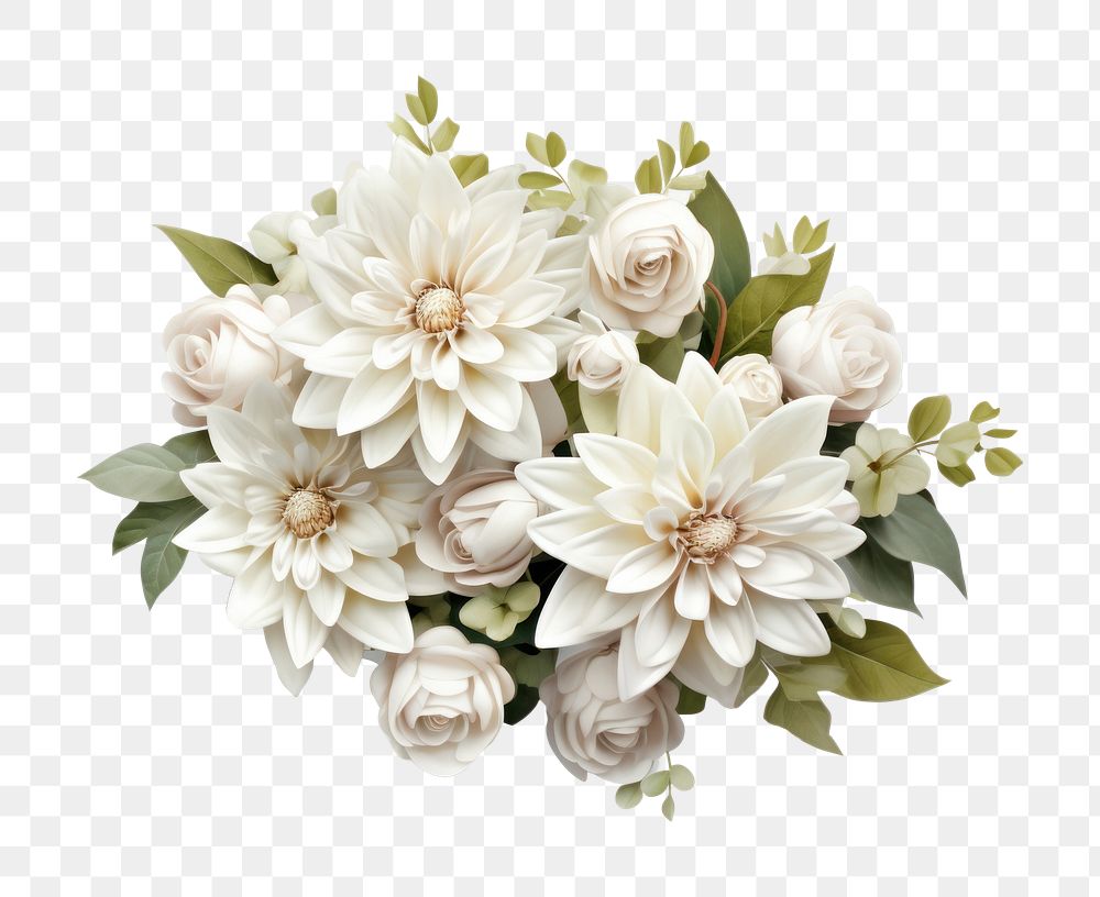 PNG Flower bouquet dahlia plant AI generated Image by rawpixel