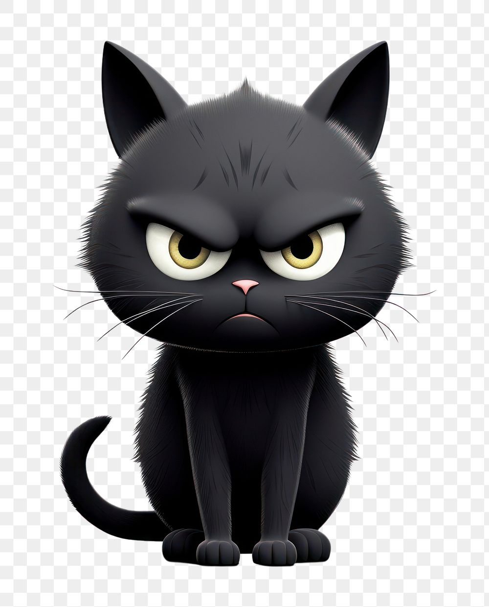 PNG Black cat cartoon animal mammal. AI generated Image by rawpixel.