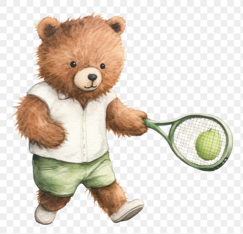 PNG Bear playing tennis cartoon racket sports. 