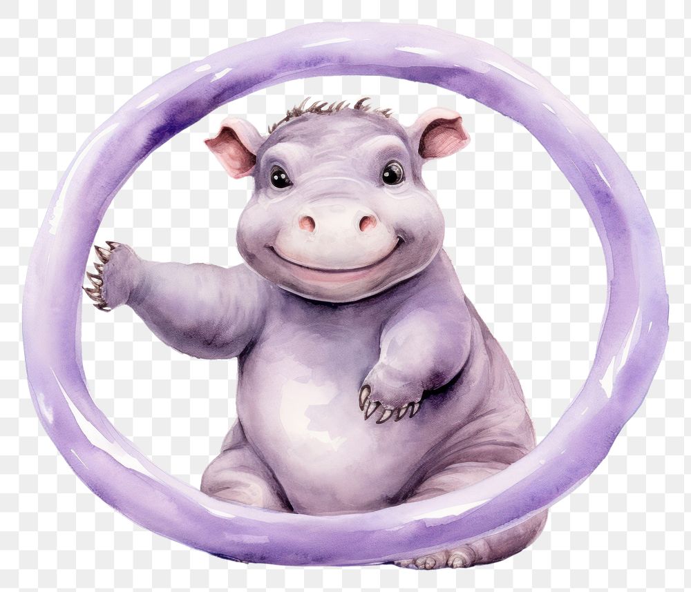 PNG Baby cartoonish hippo animal mammal pig. 