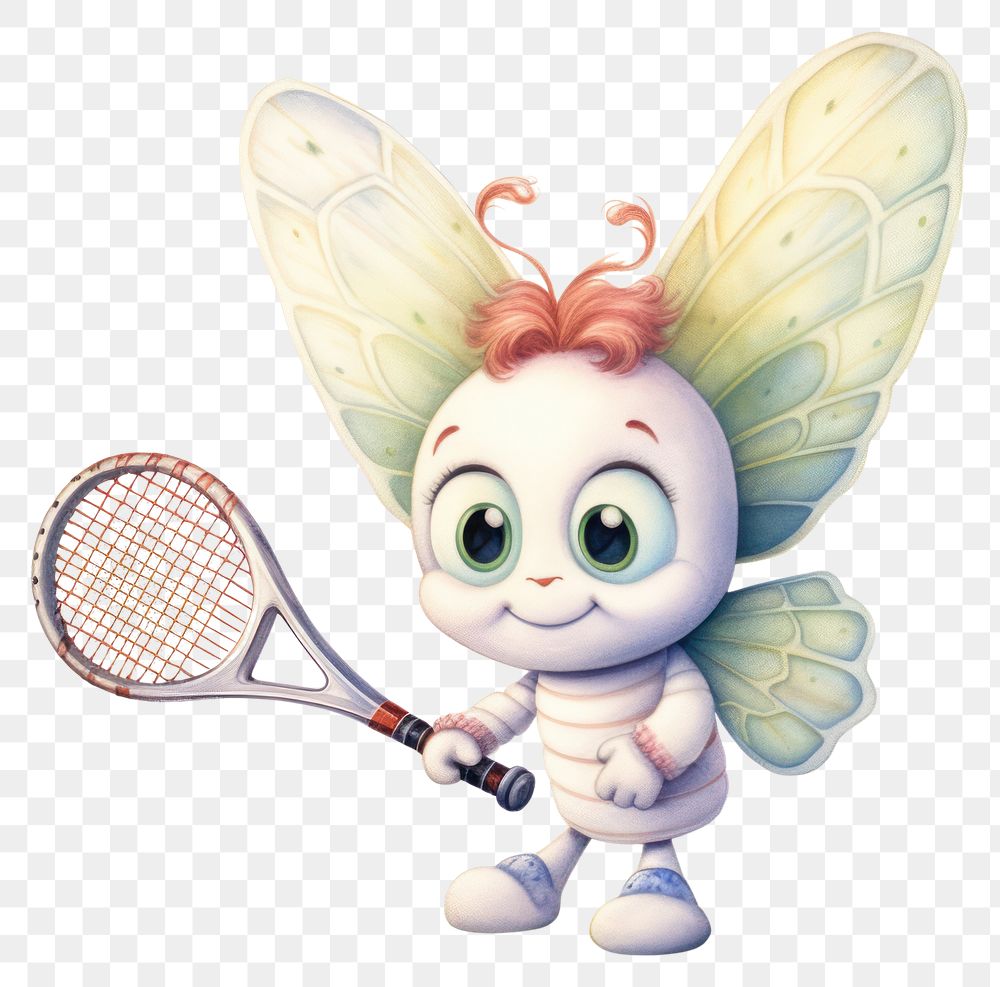 PNG Baby cartoonish butterfly tennis sports racket. AI generated Image by rawpixel.
