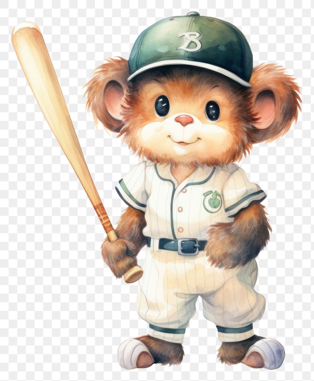 PNG Baby cartoonish monkey baseball sports  