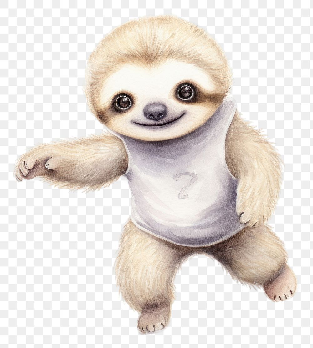 PNG Cartoonish baby sloth animal mammal representation. AI generated Image by rawpixel.