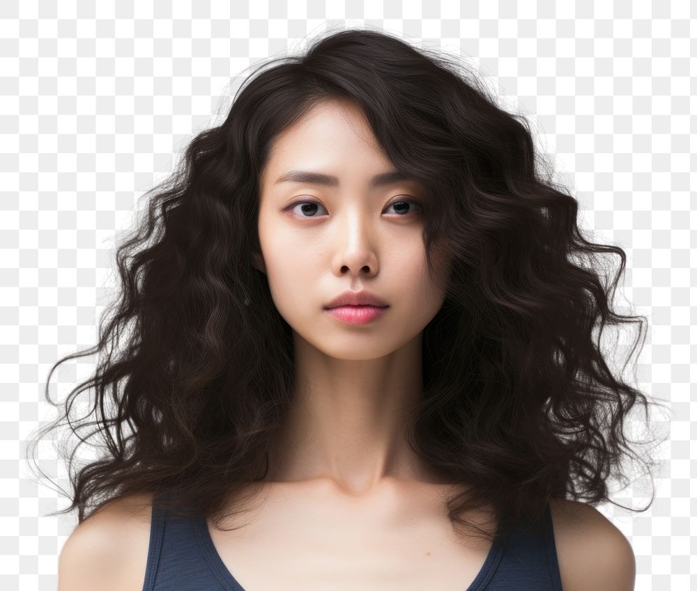 PNG Curly thick hair portrait. AI generated Image by rawpixel.