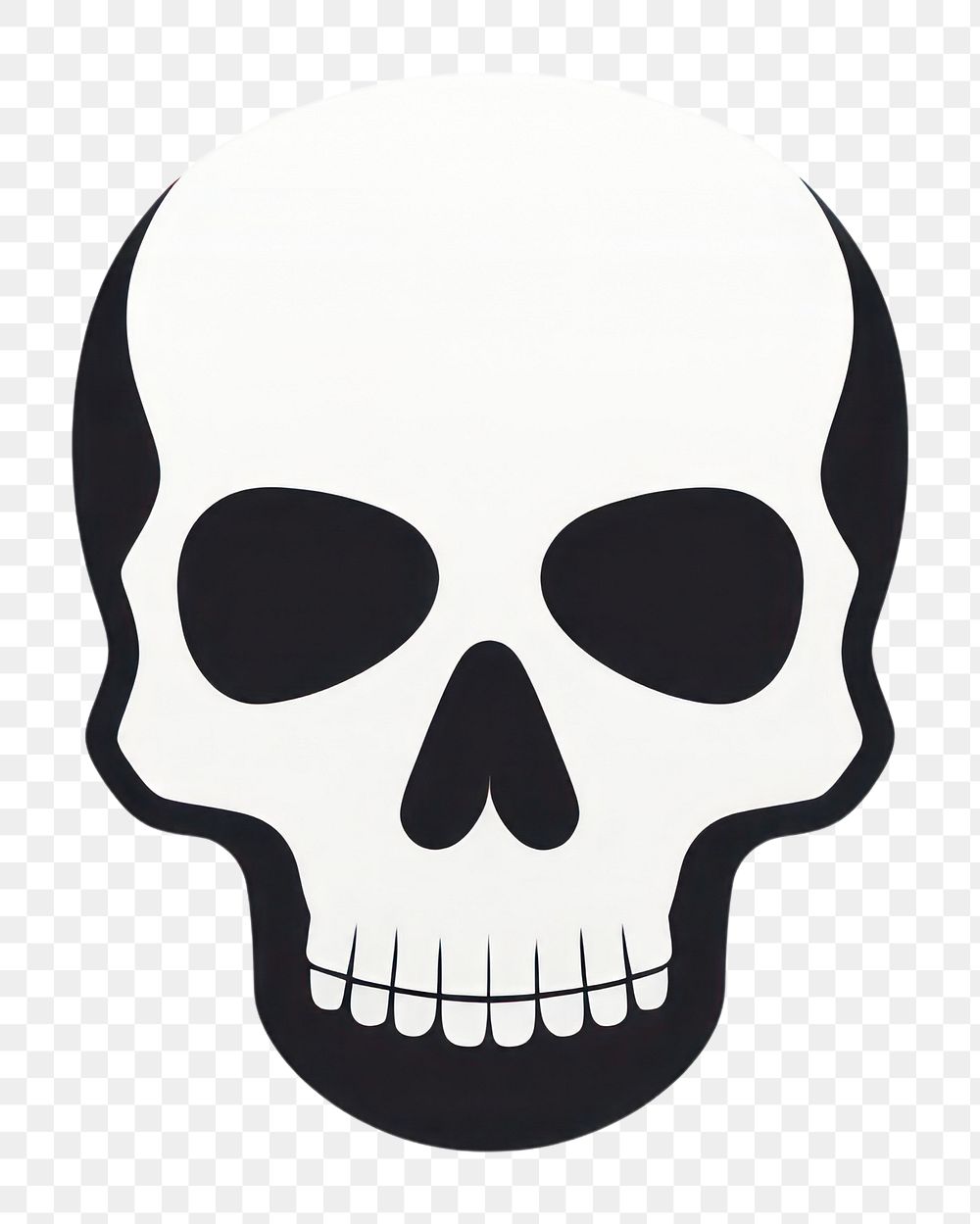 PNG Skull icon white white background. AI generated Image by rawpixel.