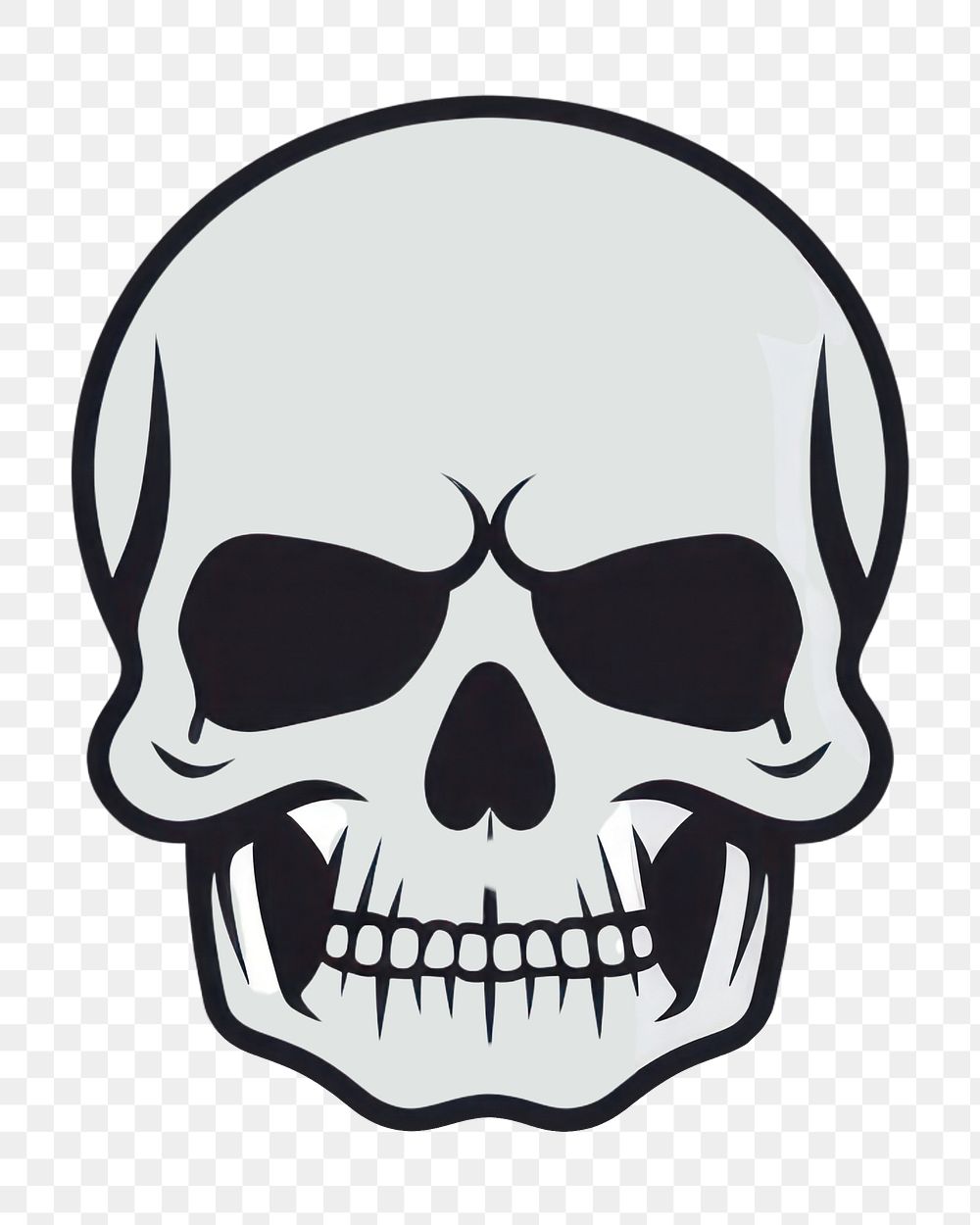 PNG Skull icon white logo. AI generated Image by rawpixel.