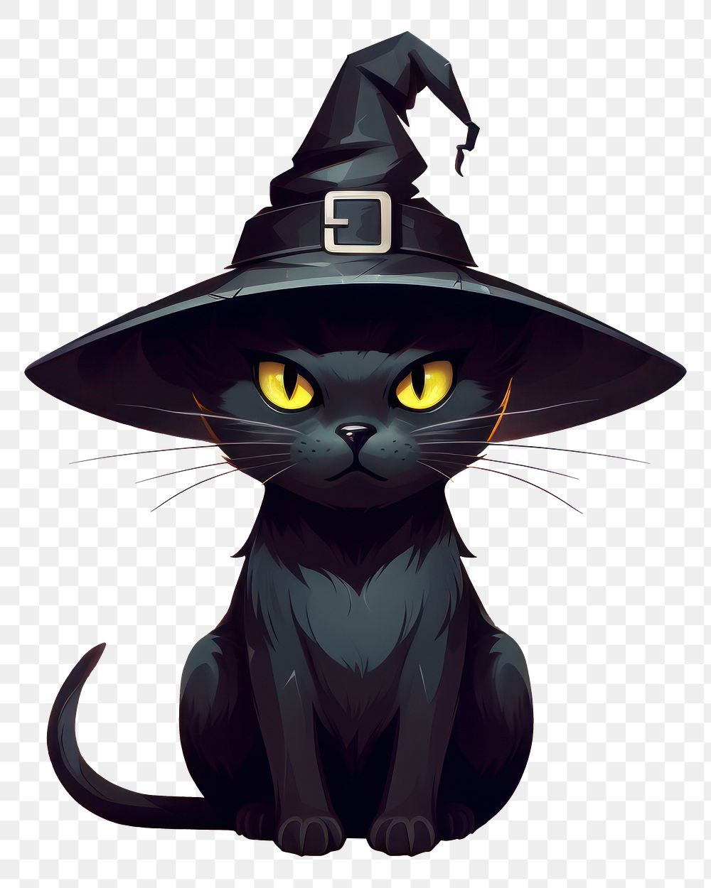 PNG Black cat witch hat animal mammal. 