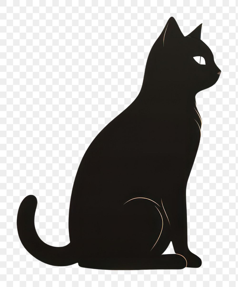 PNG silhouette black cat illustration