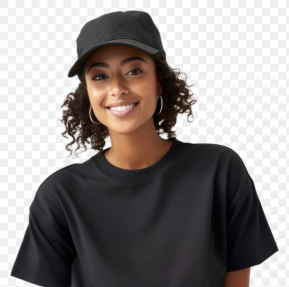 PNG Cap woman portrait t-shirt. AI generated Image by rawpixel.