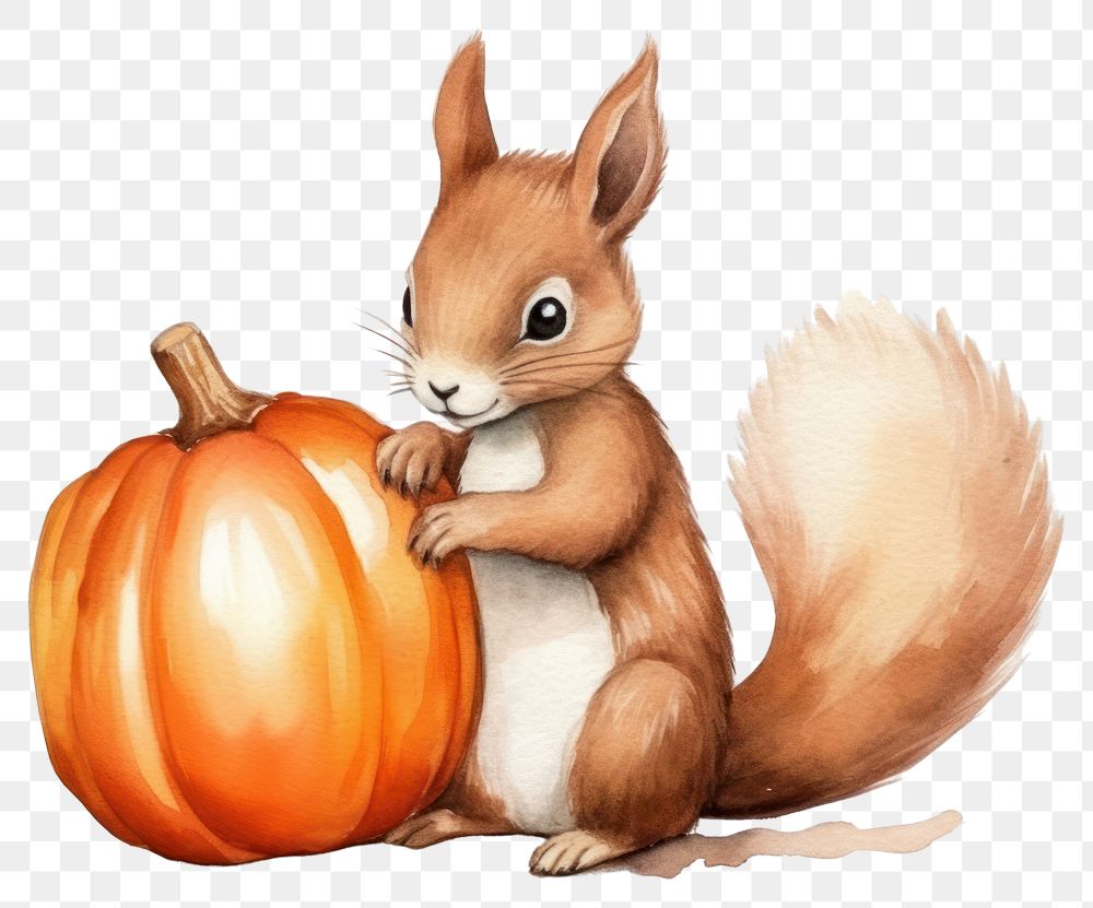 PNG Squirrel pumpkin rodent mammal. 