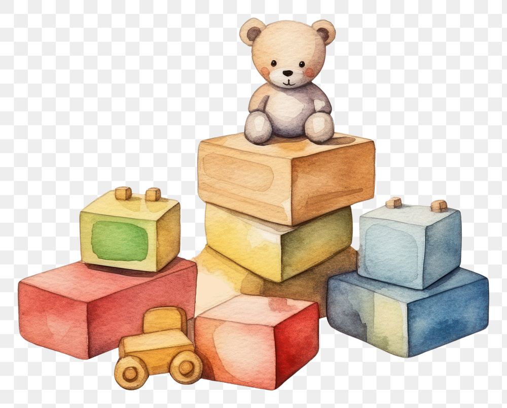 PNG  Wood block set toy paper representation. AI generated Image by rawpixel.