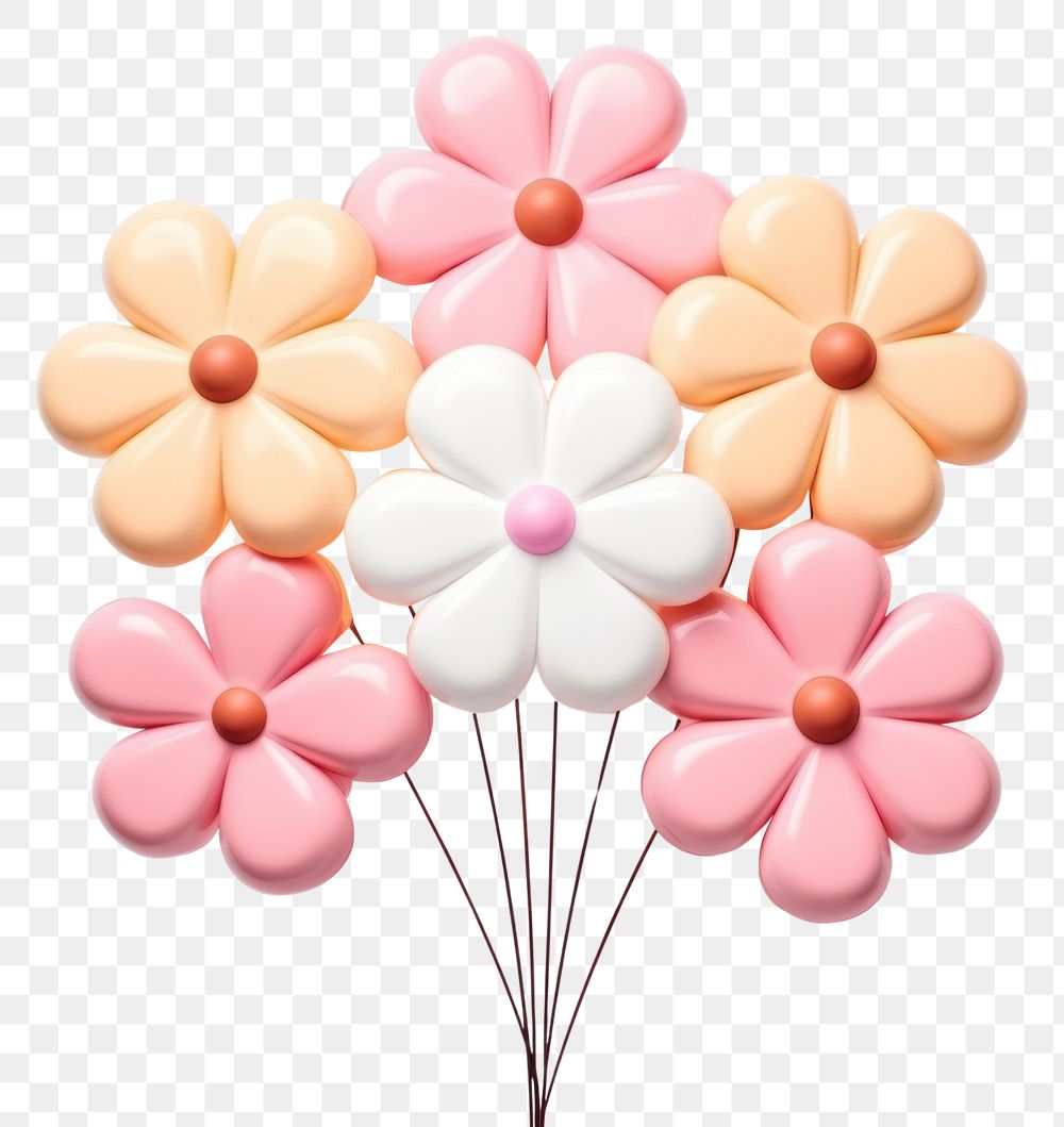 PNG  Flower balloon bouquet arrangement white background inflorescence celebration. AI generated Image by rawpixel.