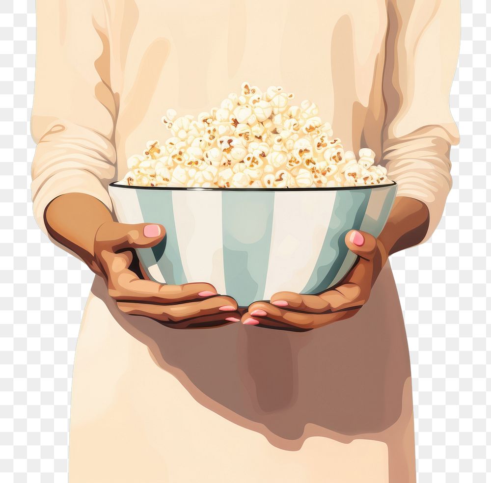 PNG Popcorn holding snack food. AI generated Image by rawpixel.