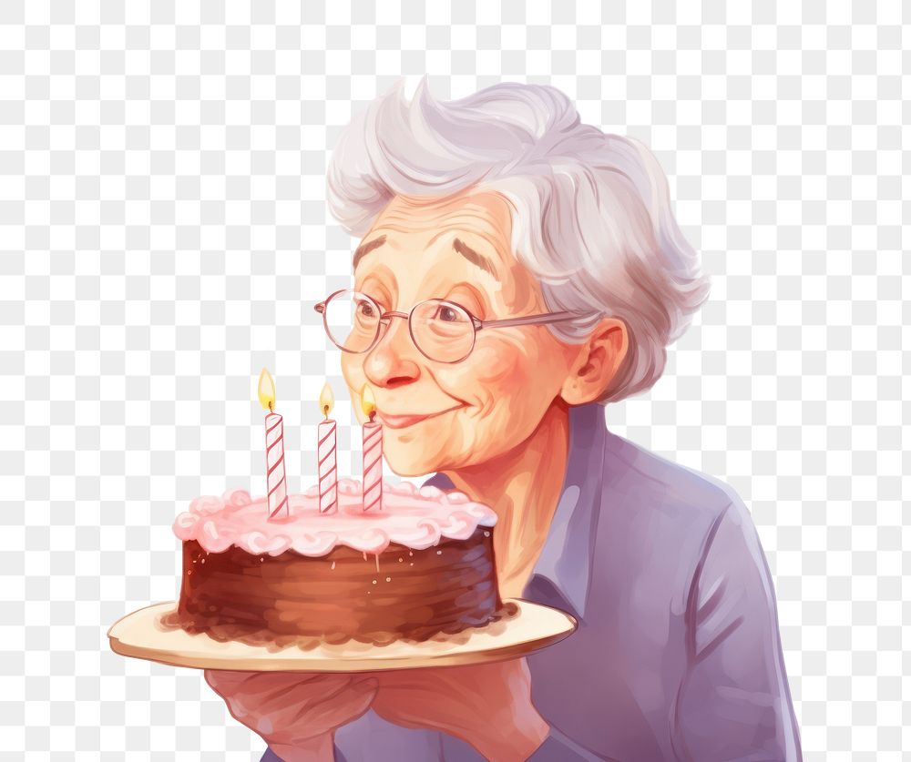 PNG Cake birthday portrait dessert. AI generated Image by rawpixel.