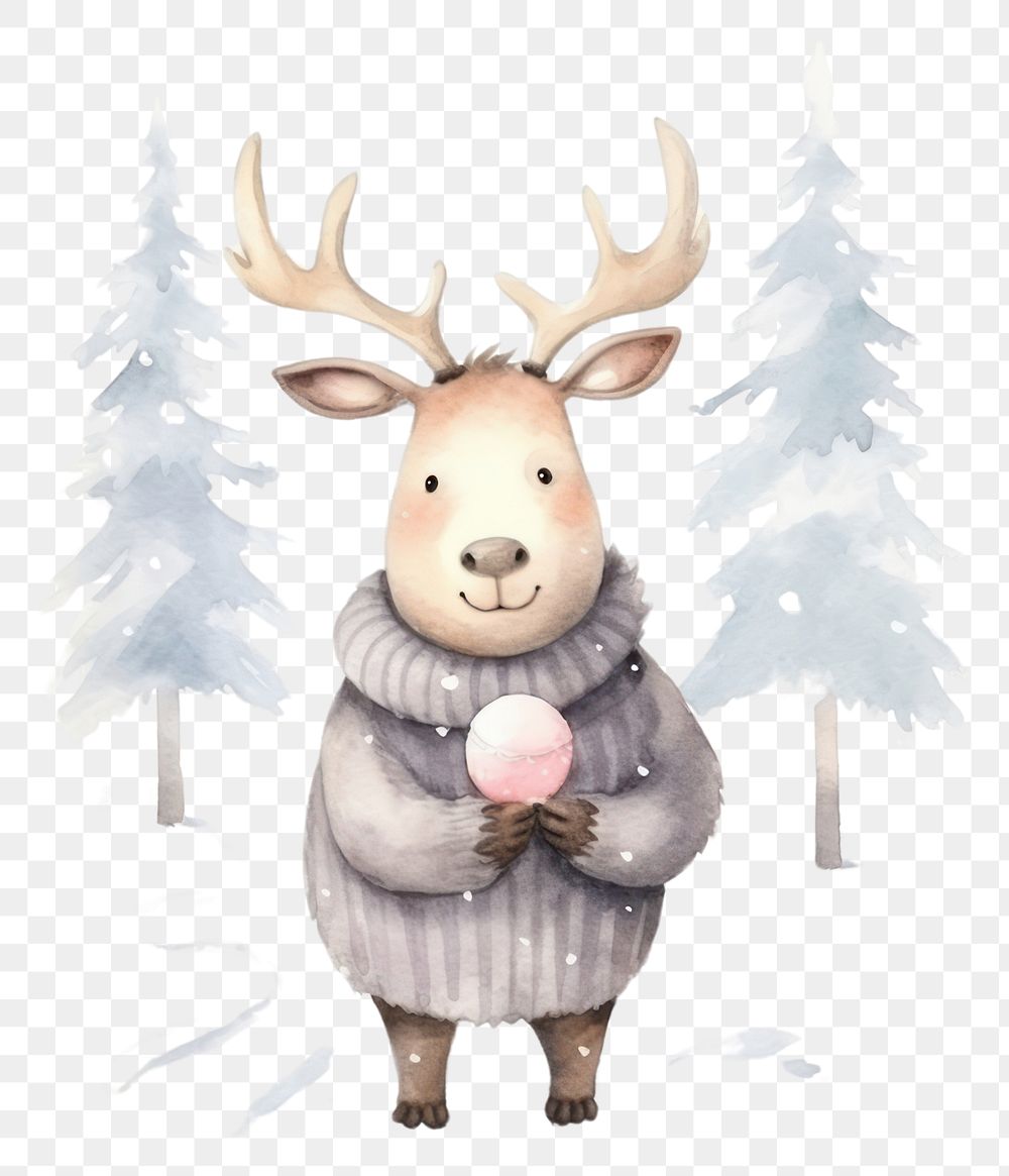 PNG Animal snow cartoon winter. AI generated Image by rawpixel.