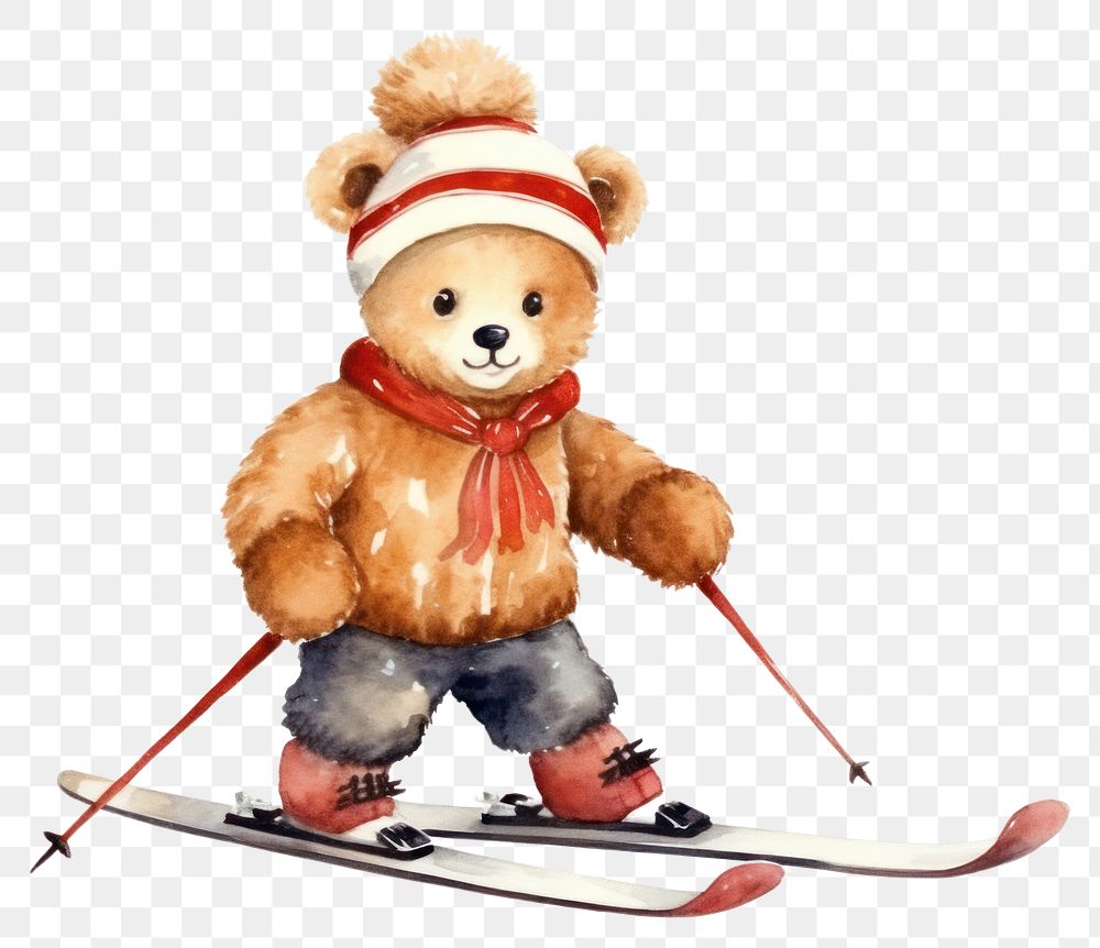 PNG Animal playing ski cartoon sports skiing. 