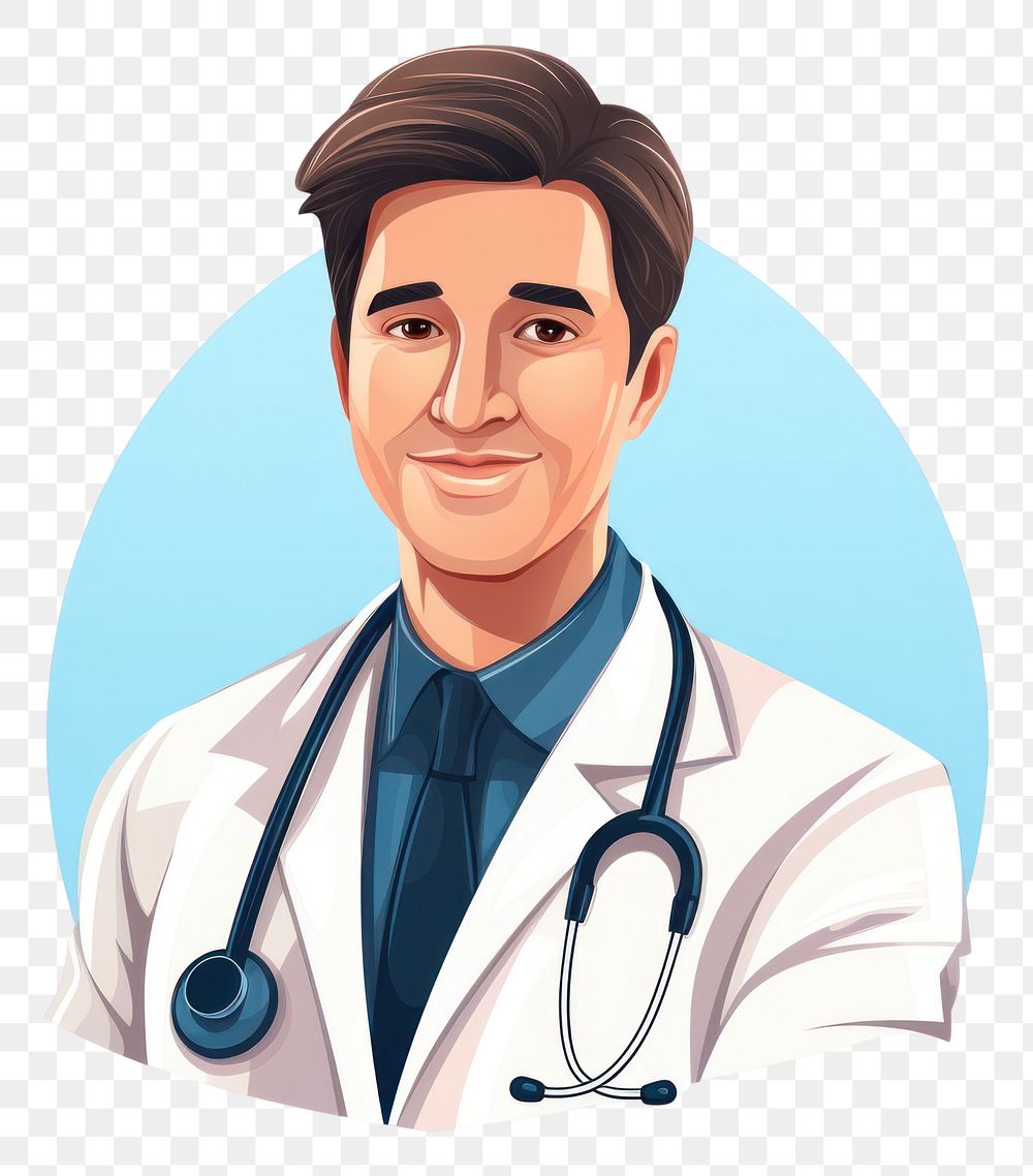 PNG Doctor portrait adult stethoscope. AI generated Image by rawpixel.
