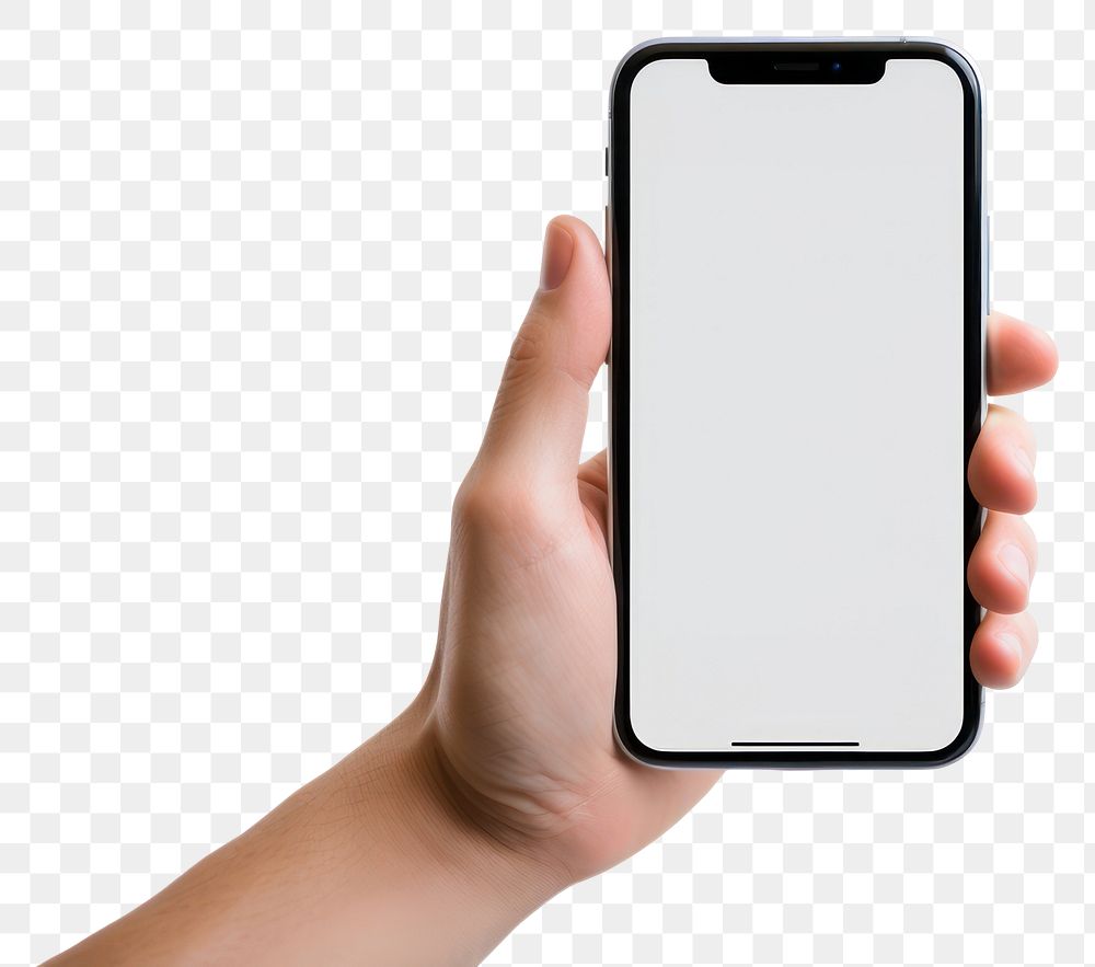 PNG Screen phone hand white background AI generated Image by rawpixel