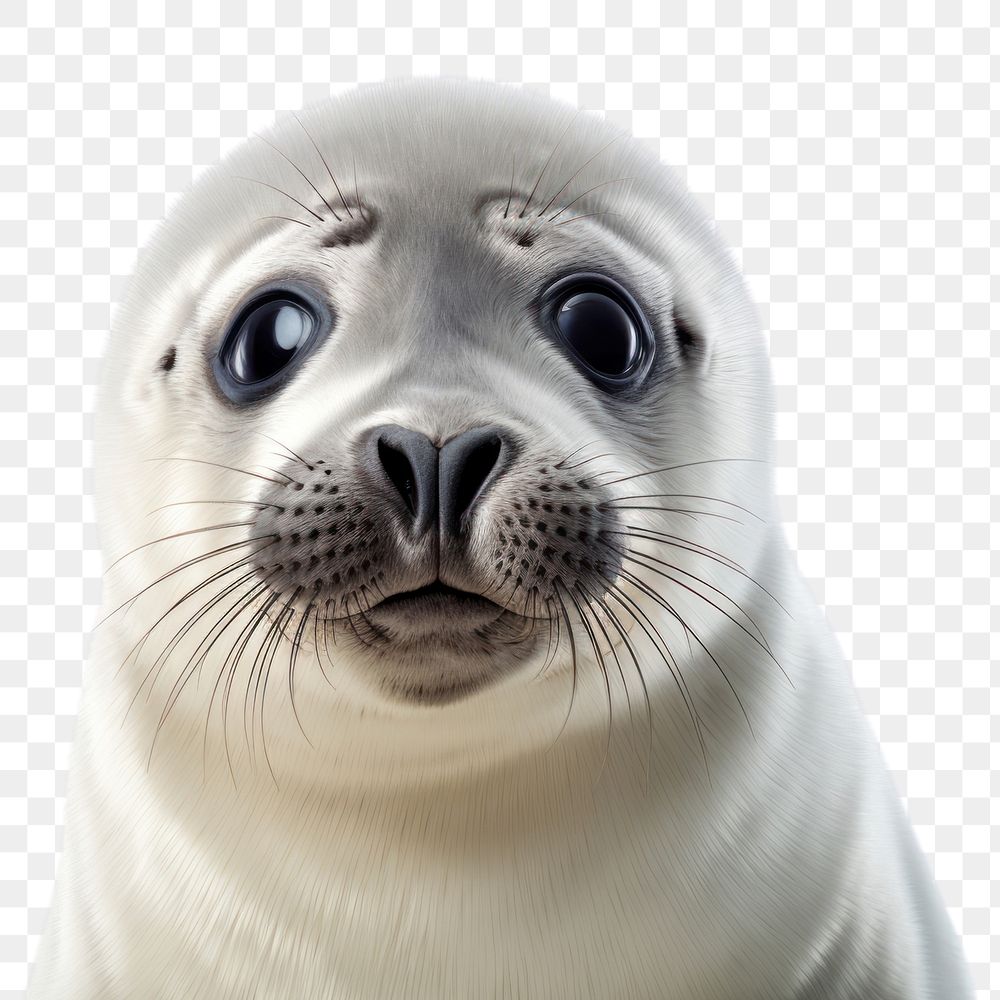 PNG Baby seal portrait animal mammal. AI generated Image by rawpixel.
