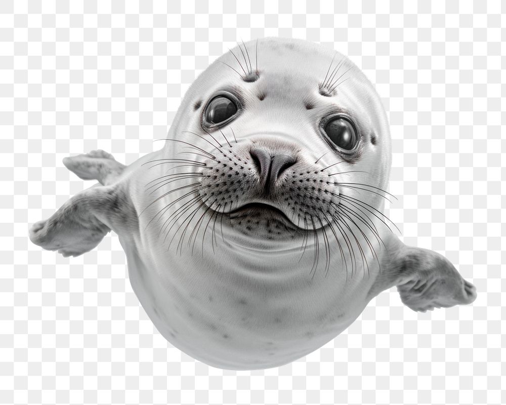 PNG Baby seal animal mammal white background AI generated Image by rawpixel