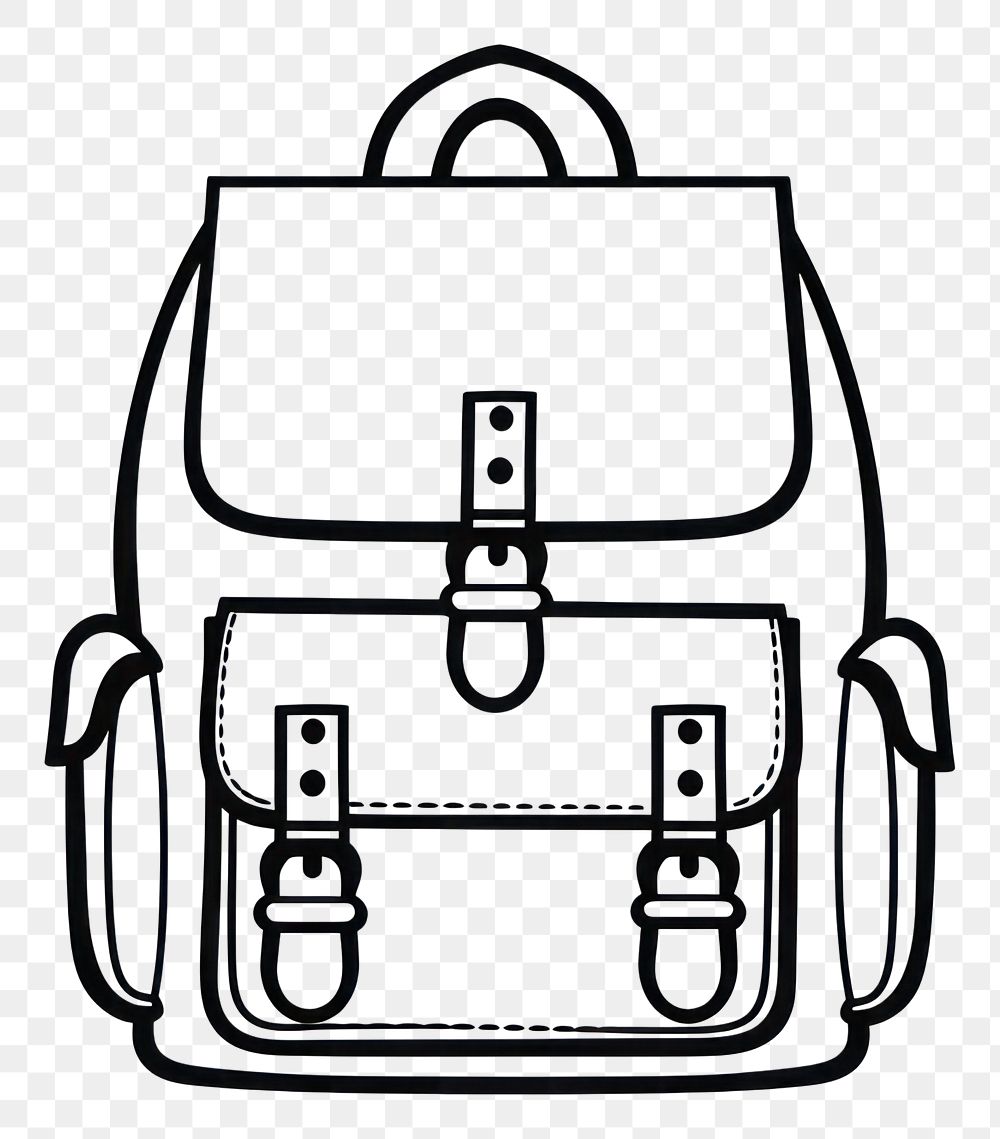 PNG Bag backpack handbag drawing. AI generated Image by rawpixel.