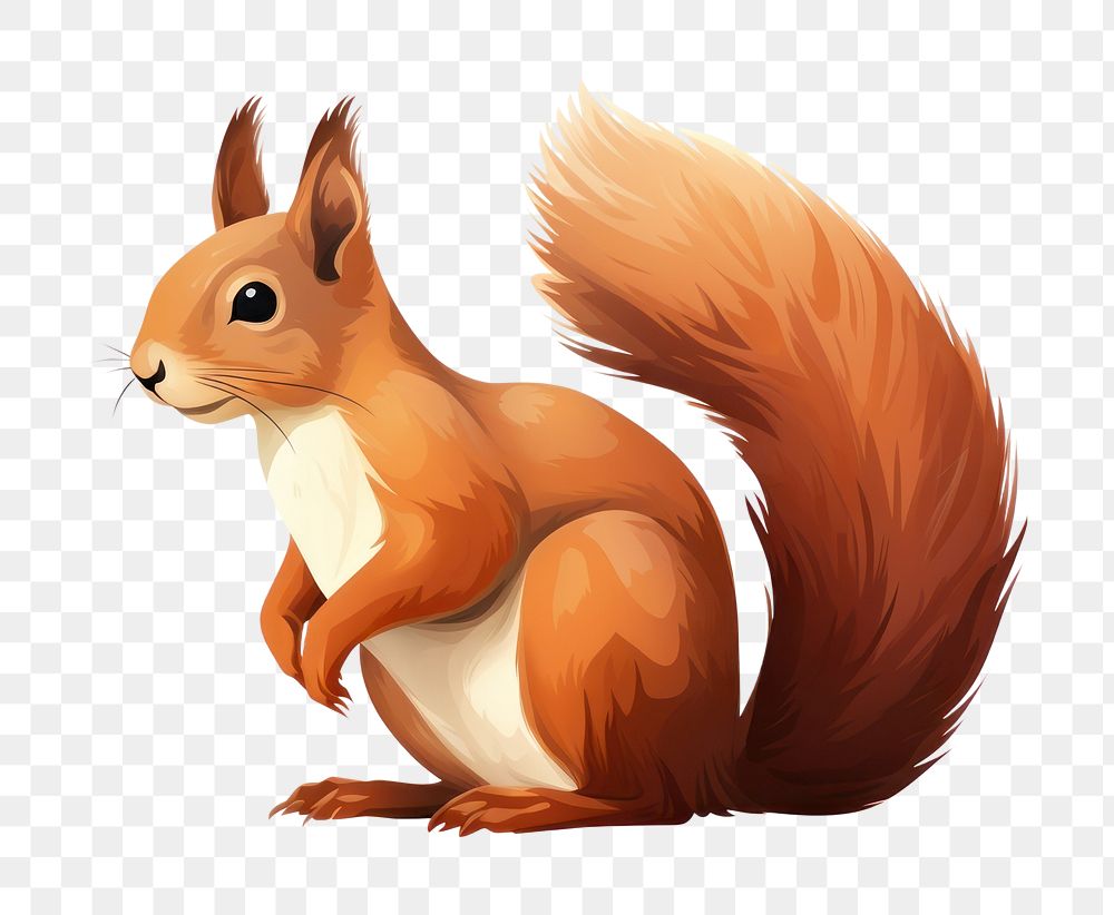 PNG Squirrel drawing rodent animal. AI generated Image by rawpixel.