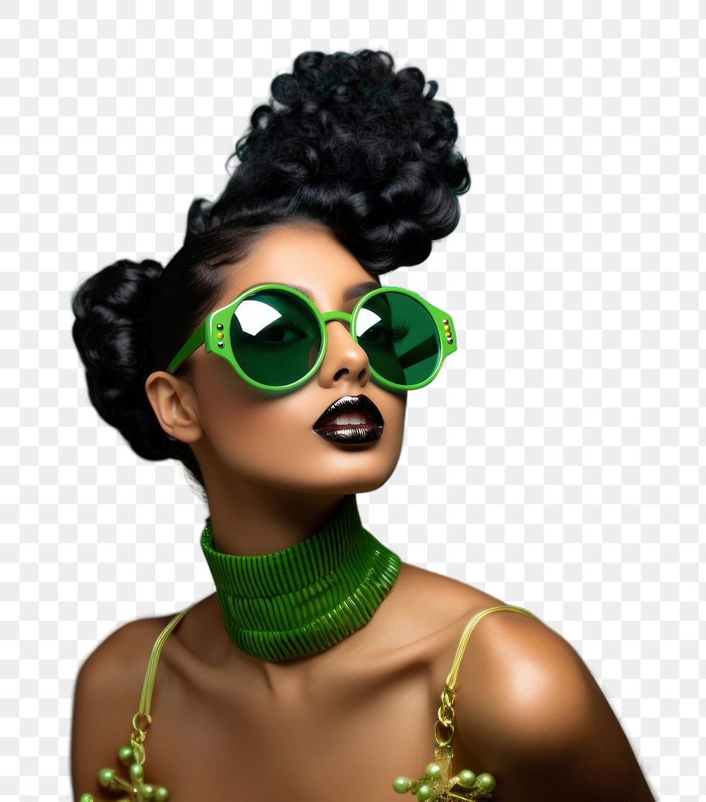 PNG  Indian glamorous female model sunglasses lipstick adult