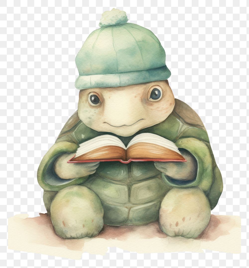 PNG Cute tortoise philosopher cartoon animal  