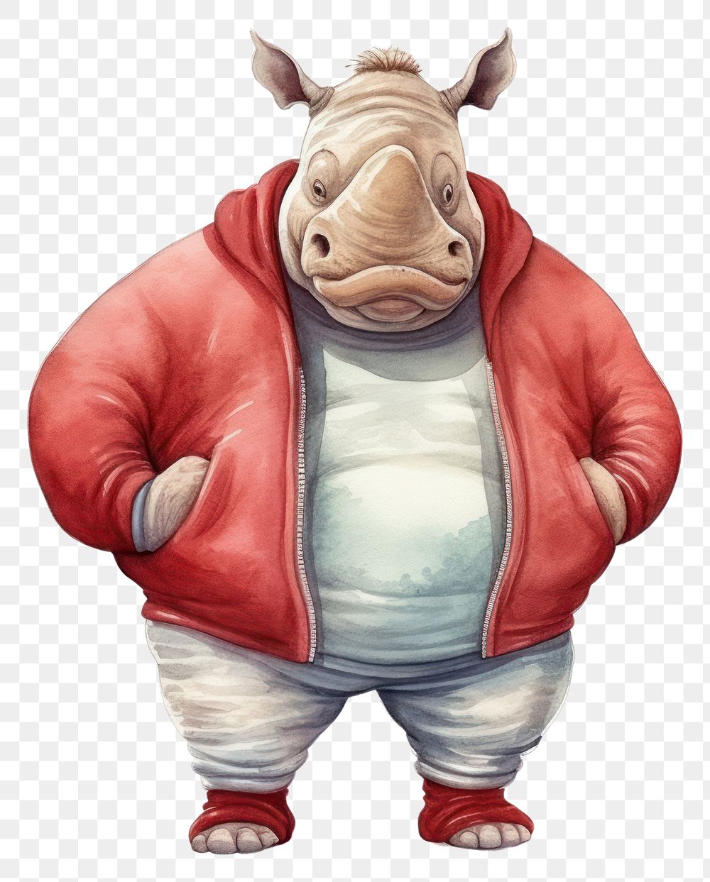 PNG Gym teacher rhinoceros cartoon mammal representation. 