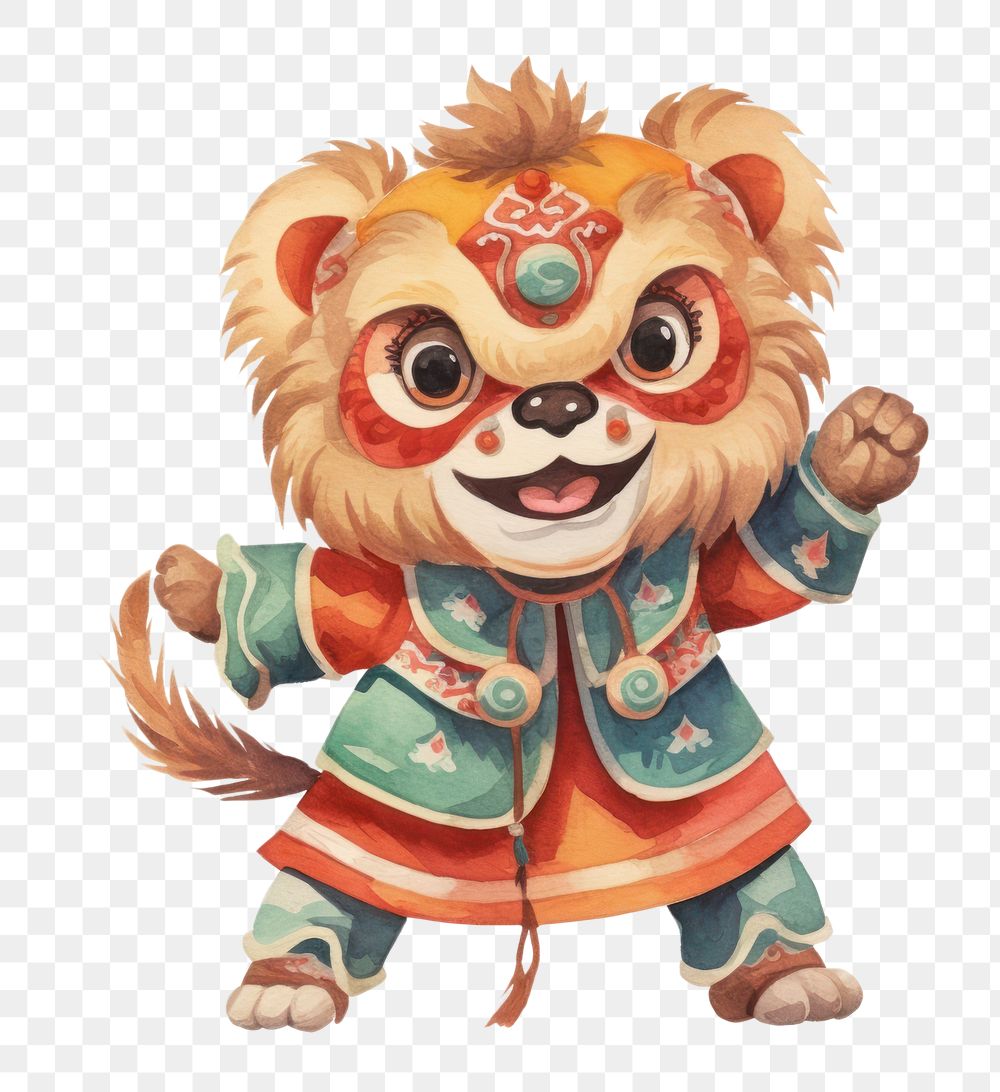 PNG Lion dance cartoon cute representation. AI generated Image by rawpixel.