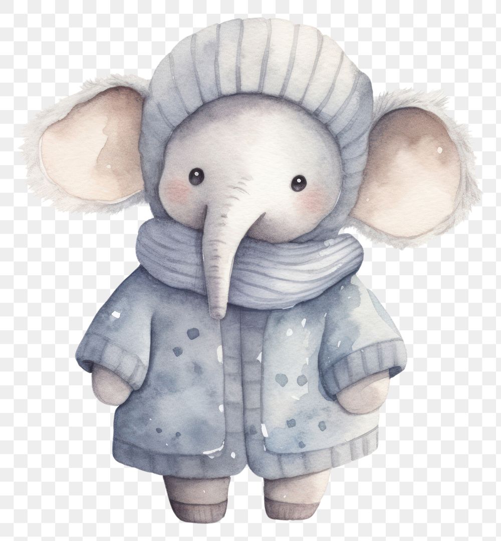 PNG Elephant shivering cartoon cute toy. 