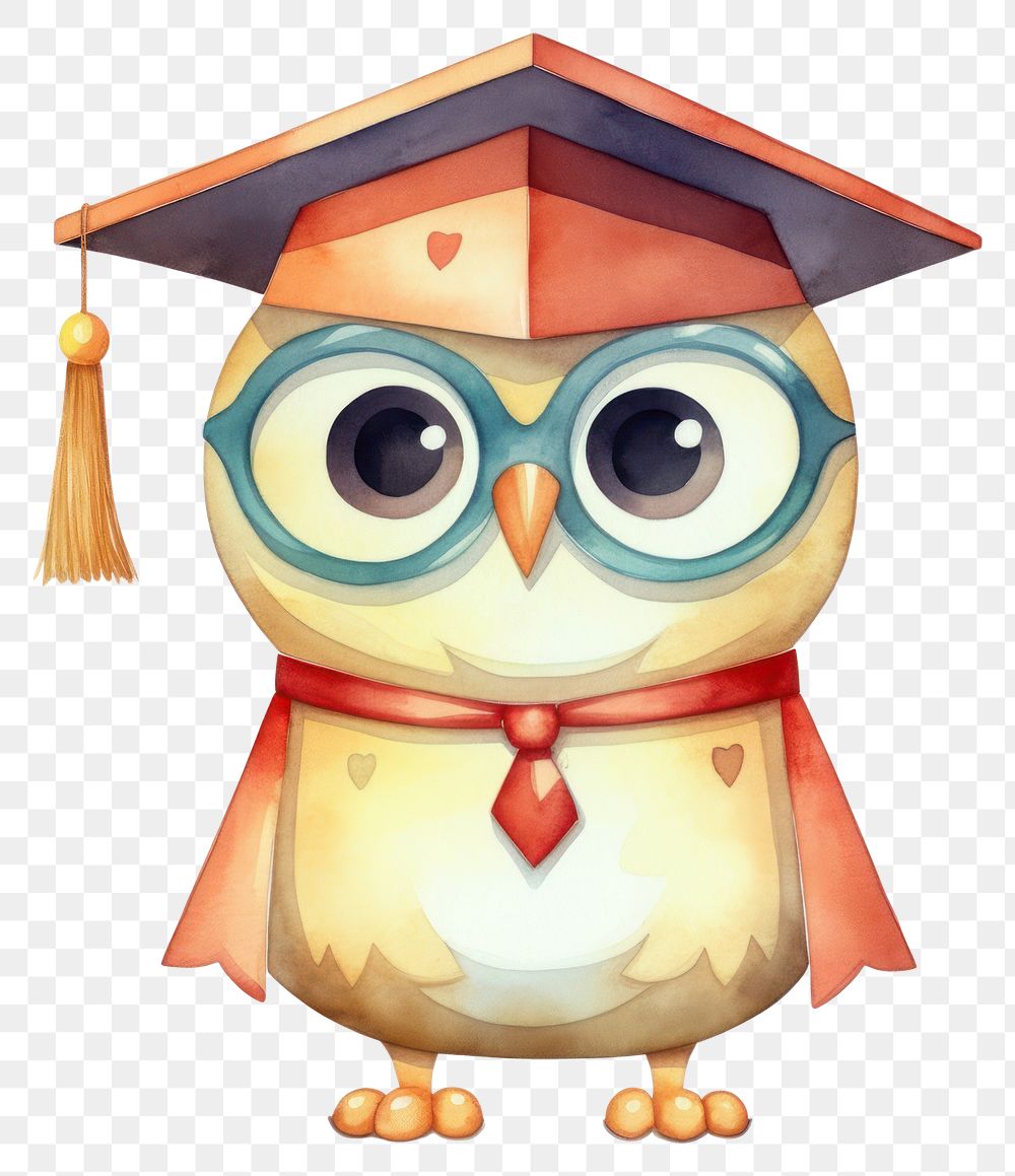 PNG Owl graduation education cartoon. 