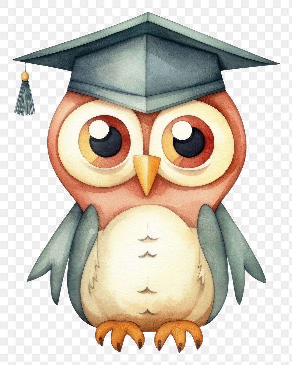 PNG Owl graduation cartoon animal. 