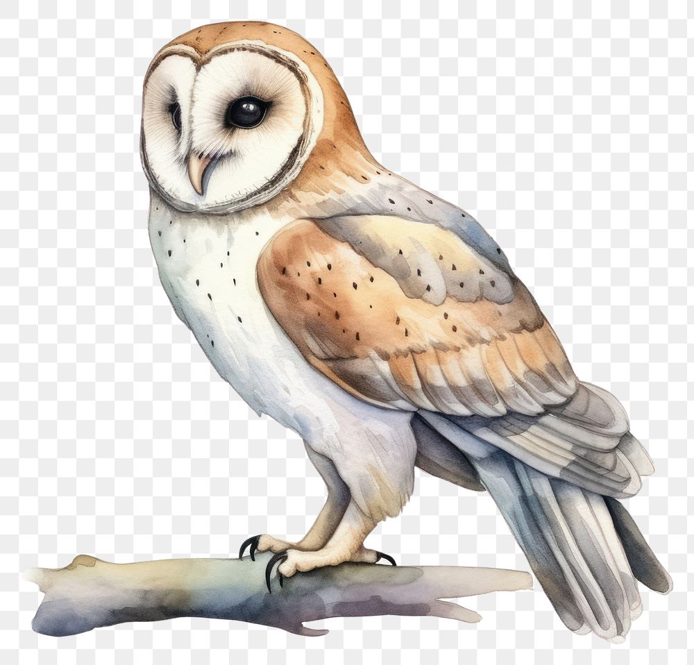 PNG Barn owl animal bird white background. AI generated Image by rawpixel.