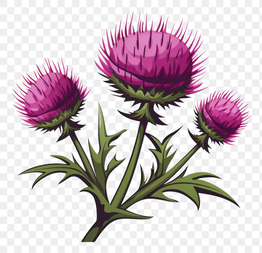 PNG Thistle flower plant inflorescence. AI generated Image by rawpixel.