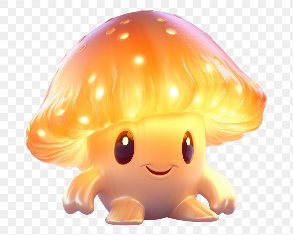 PNG Mushroom monster cute representation illuminated. AI generated Image by rawpixel.