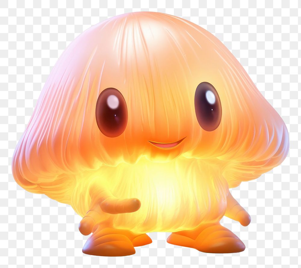PNG Mushroom monster cute representation illuminated. AI generated Image by rawpixel.