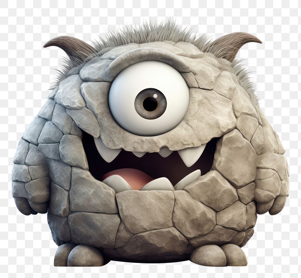 PNG Stone monster cartoon toy representation. AI generated Image by rawpixel.