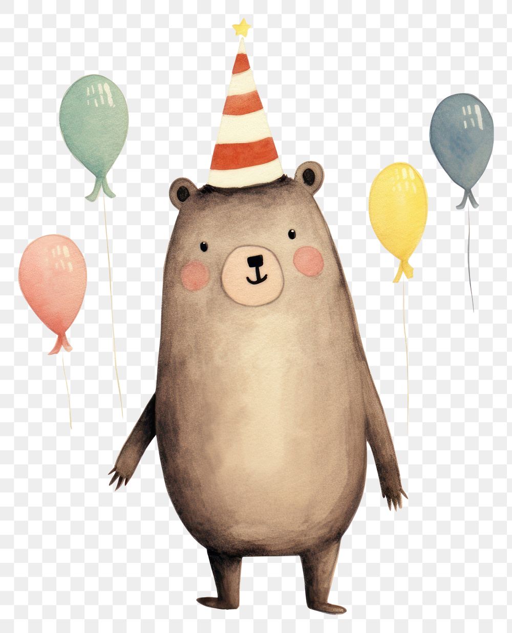 PNG Bear cute animal character balloon party representation. 