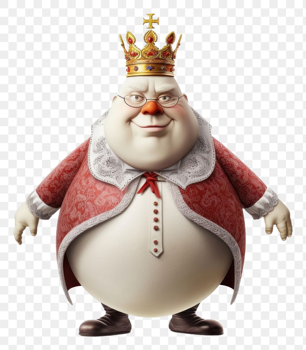 PNG King humpty dumpty figurine white background representation. AI generated Image by rawpixel.