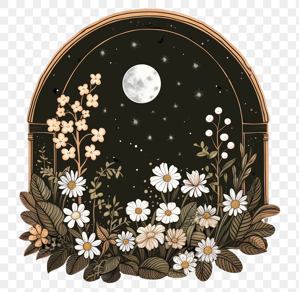PNG  Flower moon astronomy graphics