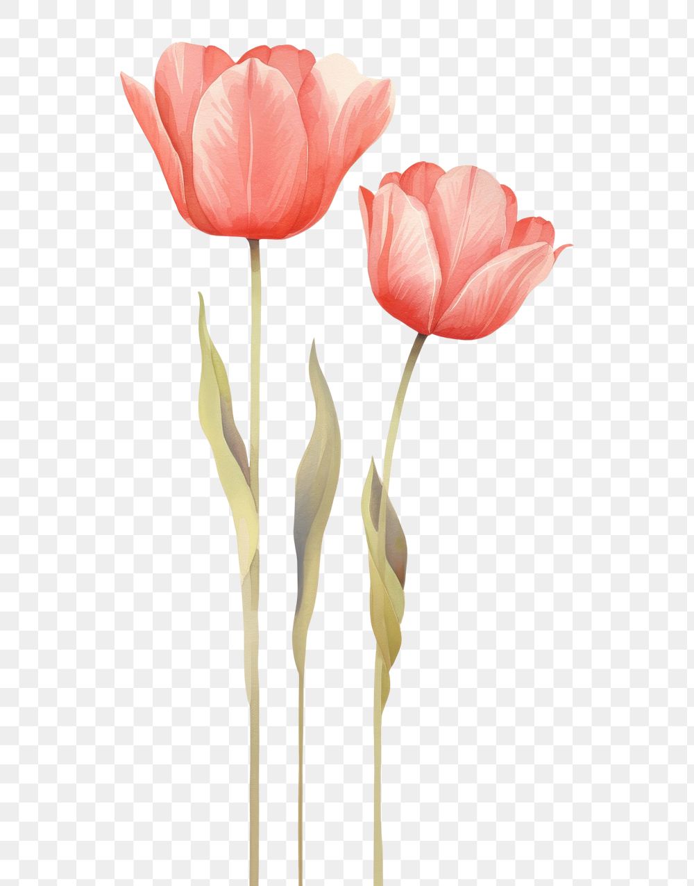 PNG Tulip flowers illustration petal plant rose. AI generated Image by rawpixel.