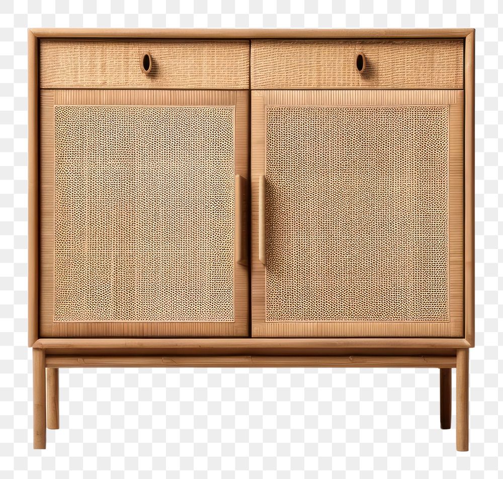 PNG  Geometric rattan cabinet sideboard furniture cupboard. AI generated Image by rawpixel.