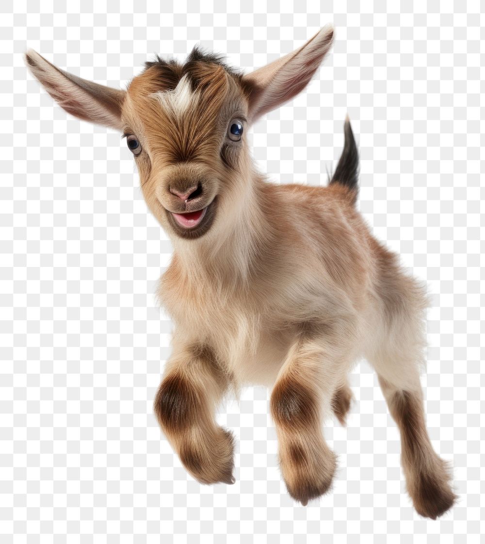 PNG Jumping baby goat livestock wildlife animal. AI generated Image by rawpixel.