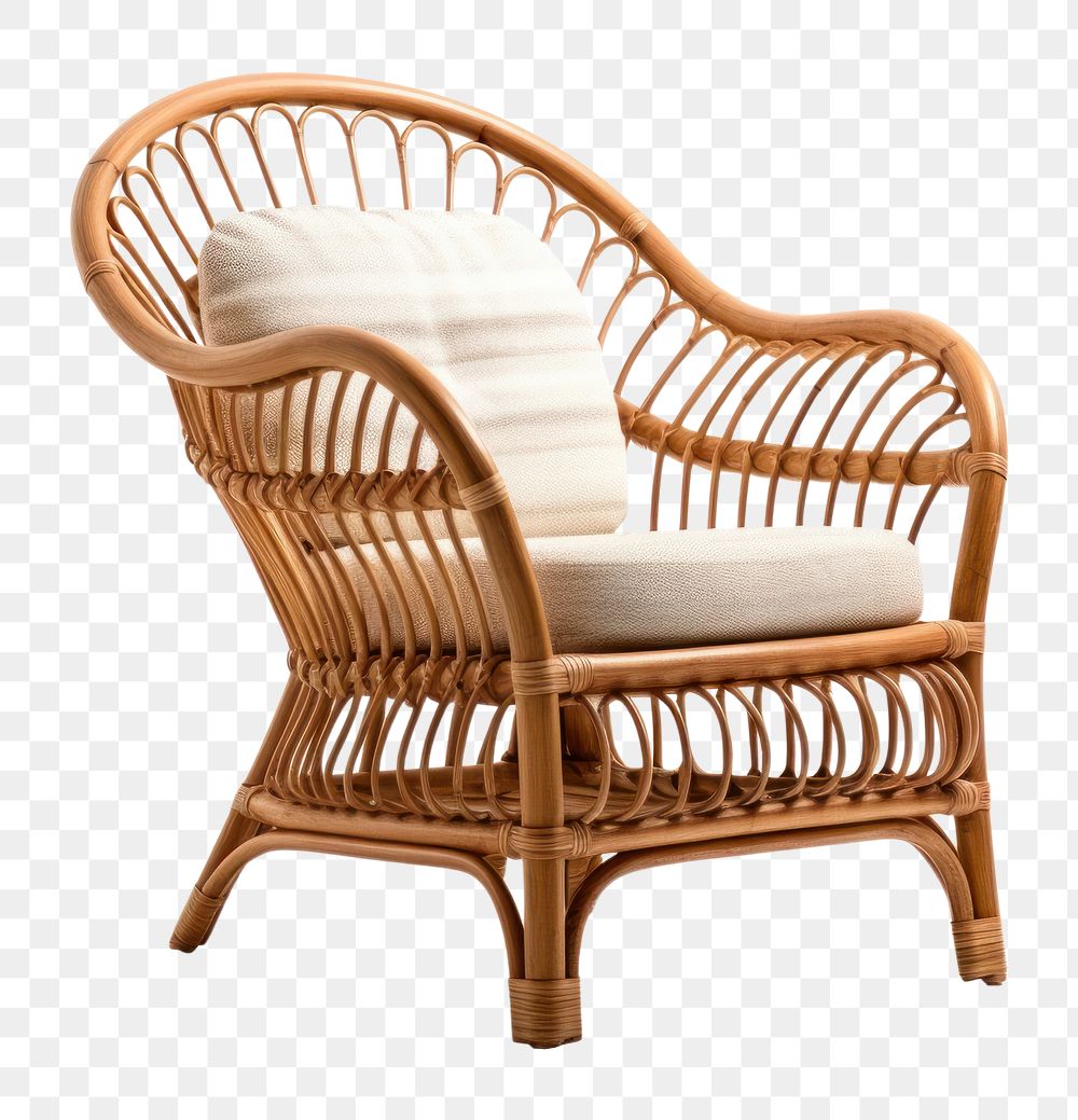 PNG  Rattan chair furniture armchair . AI generated Image by rawpixel.